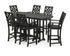 POLYWOOD Country Living Wovendale Arm Chair 7-Piece Bar Set in Black