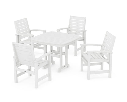 POLYWOOD Signature 5-Piece Dining Set - 37" Table in White