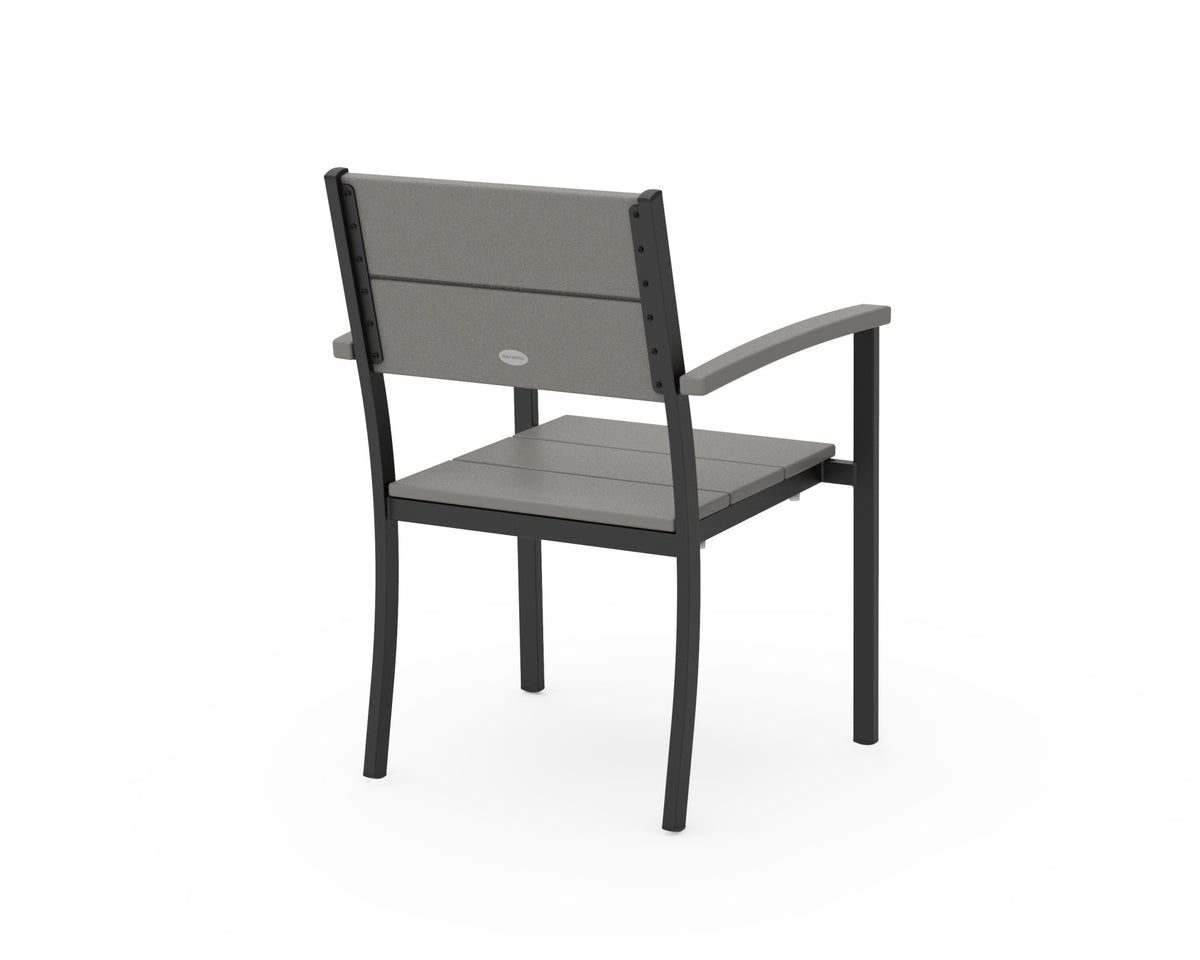 POLYWOOD Main Street Stacking Dining Arm Chair angle view
