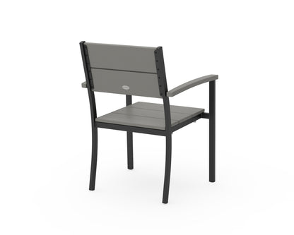 POLYWOOD Main Street Stacking Dining Arm Chair angle view
