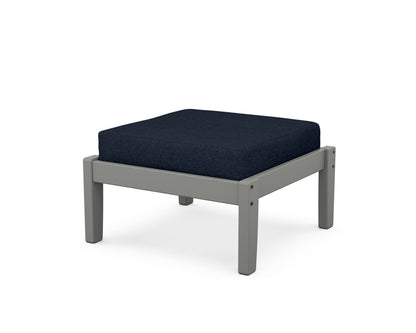 POLYWOOD Deep Seating Ottoman in Slate Grey / Marine Indigo