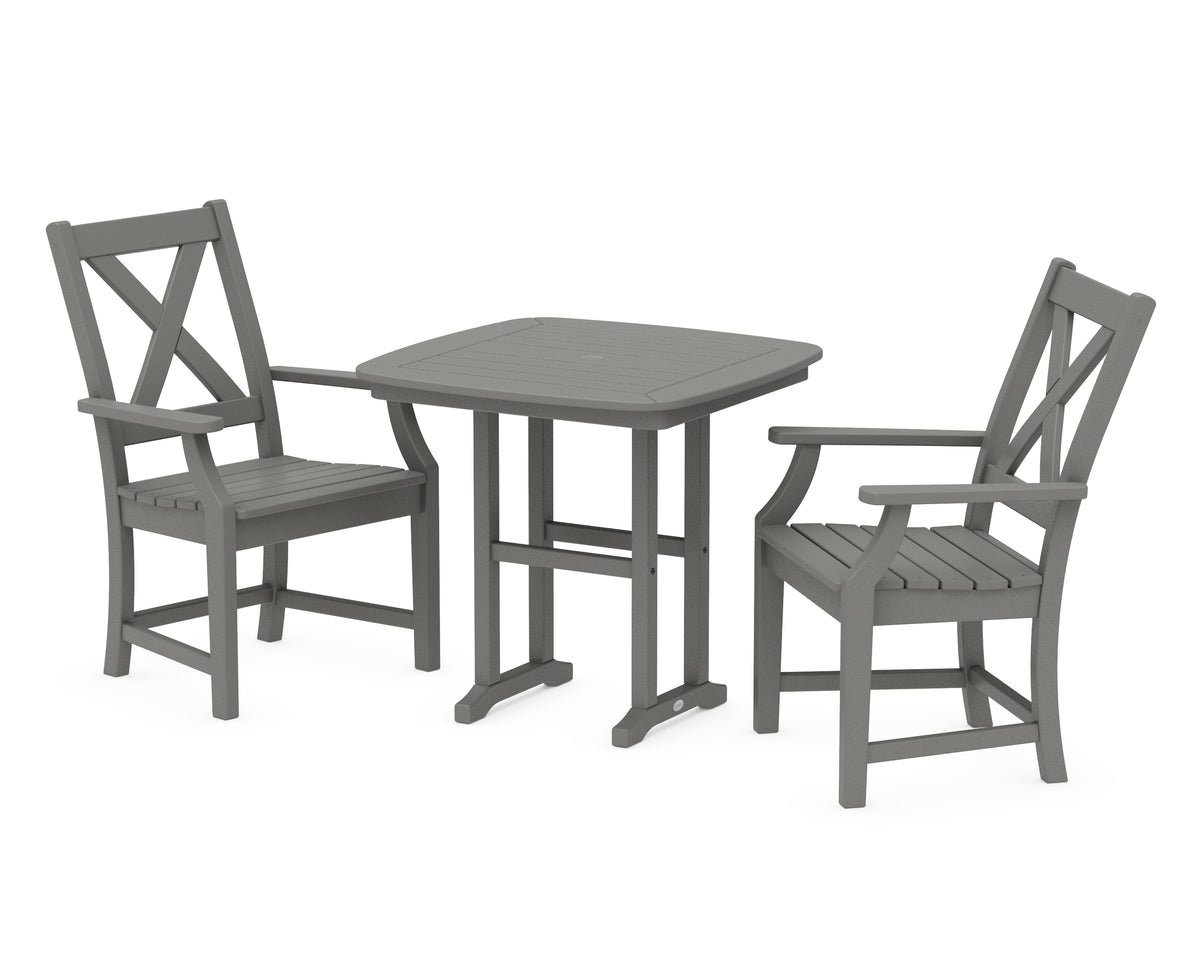 POLYWOOD Braxton 3-Piece Dining Set in Slate Grey