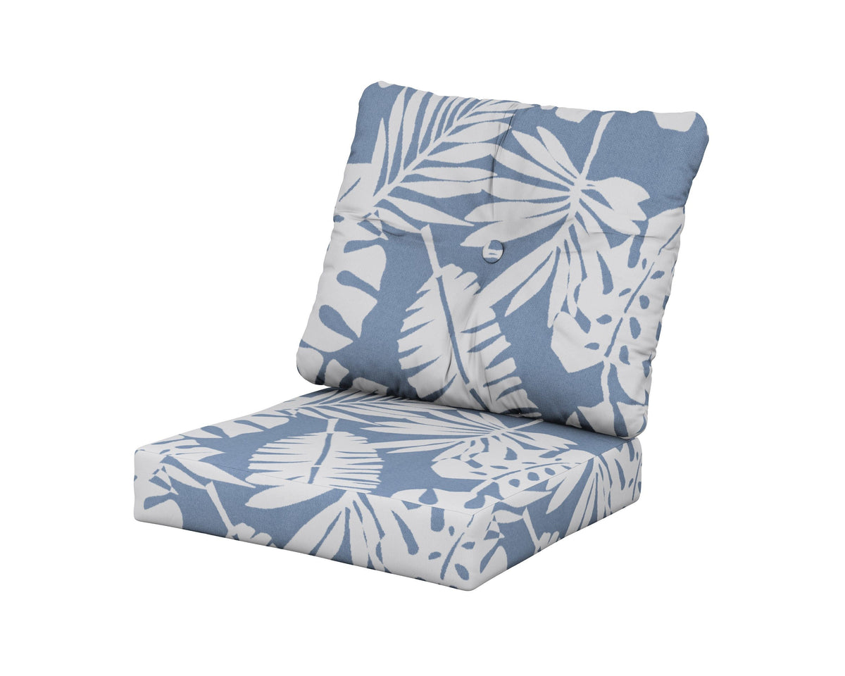 POLYWOOD Prescott Seat/Back Cushions in Leaf Sky Blue
