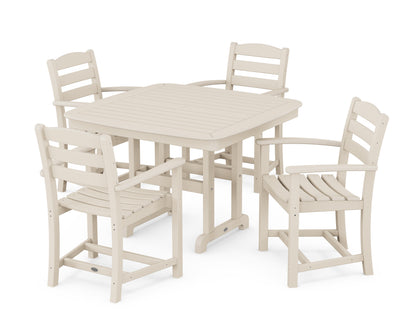 POLYWOOD La Casa Café 5-Piece Dining Set with Trestle Legs - 44" Table in Sand
