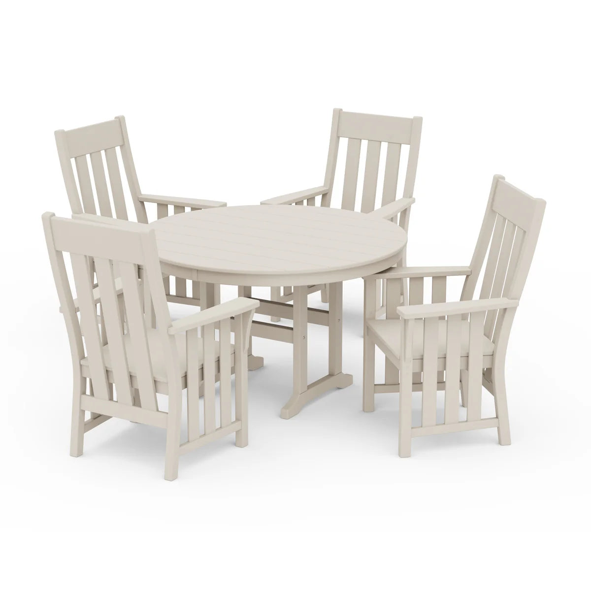 POLYWOOD Acadia 5-Piece Round Farmhouse Dining Set