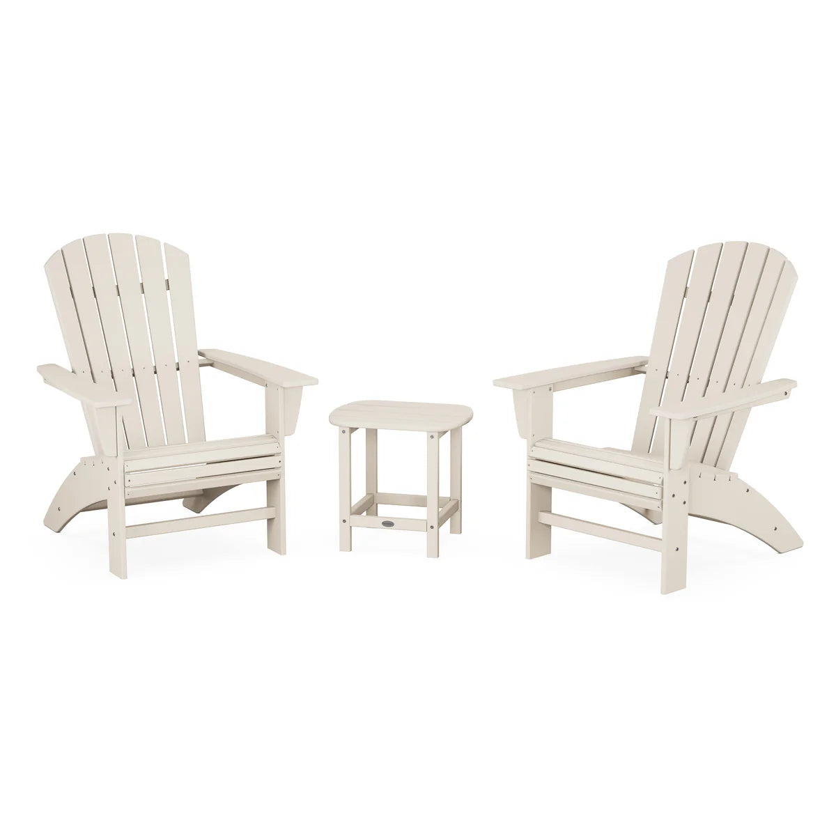 Polywood Nautical 3-Piece Curveback Adirondack Set