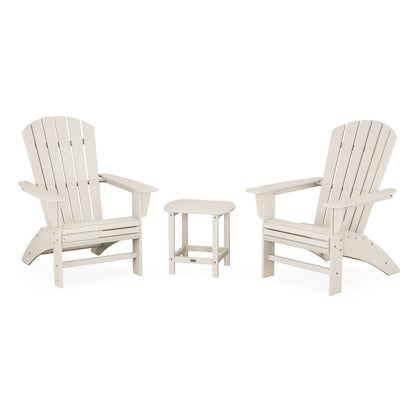 Polywood Nautical 3-Piece Curveback Adirondack Set