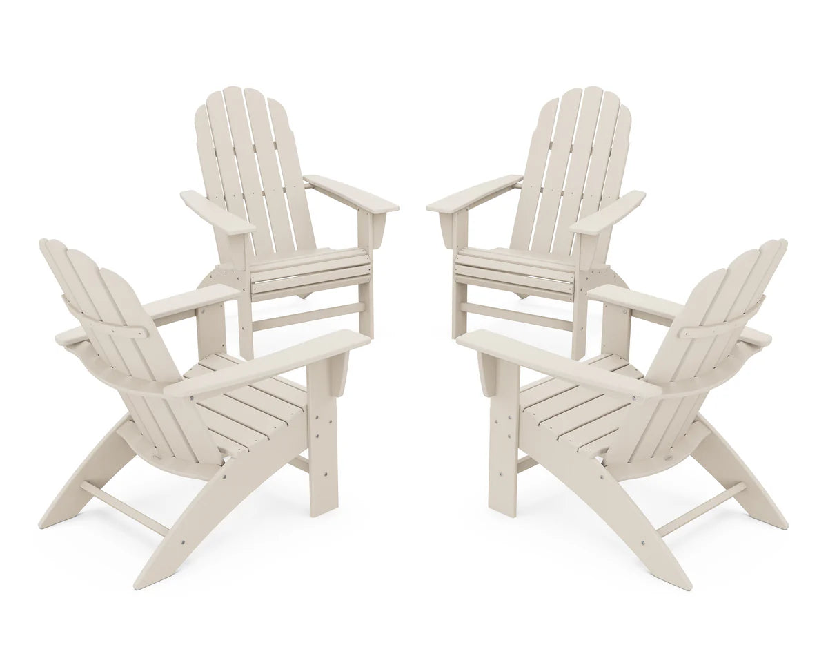 POLYWOOD 4-Piece Vineyard Curveback Adirondack Chair Conversation Set