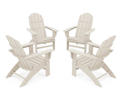 POLYWOOD 4-Piece Vineyard Curveback Adirondack Chair Conversation Set