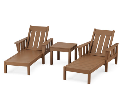 POLYWOOD Acadia 3-Piece Chaise Set in Teak
