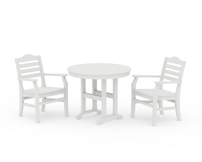 POLYWOOD Savannah 3-Piece Farmhouse Dining Set in Vintage White