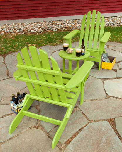 POLYWOOD Round 18" Side Table in Lime in an outdoor setting