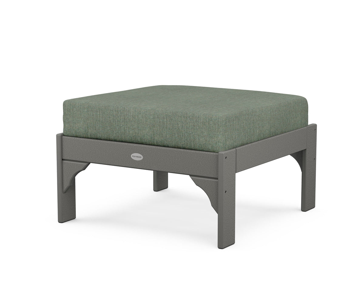 POLYWOOD Vineyard Deep Seating Ottoman in Slate Grey / Cast Sage