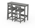 POLYWOOD Modern Studio Plaza Lowback Bar Chair 3-Piece Balcony Set in Slate Grey