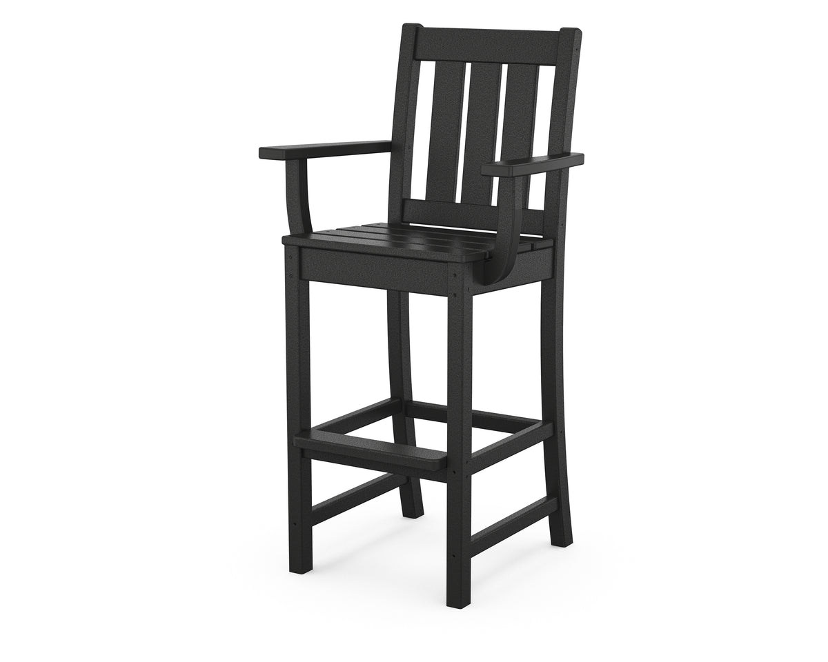 POLYWOOD Oxford Bar Arm Chair in Black