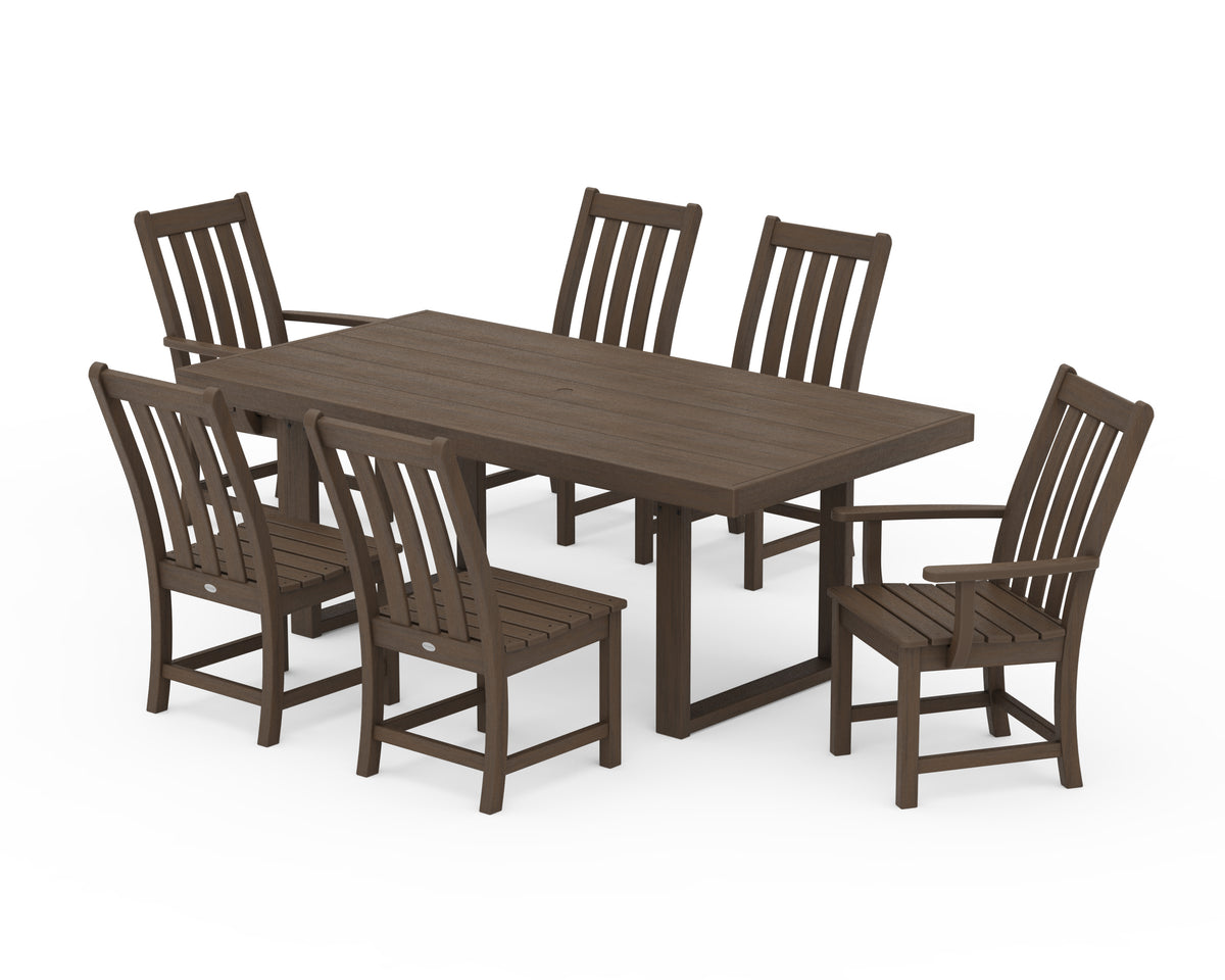POLYWOOD Vineyard 7-Piece Dining Set - 39" x 78" Table in Kona