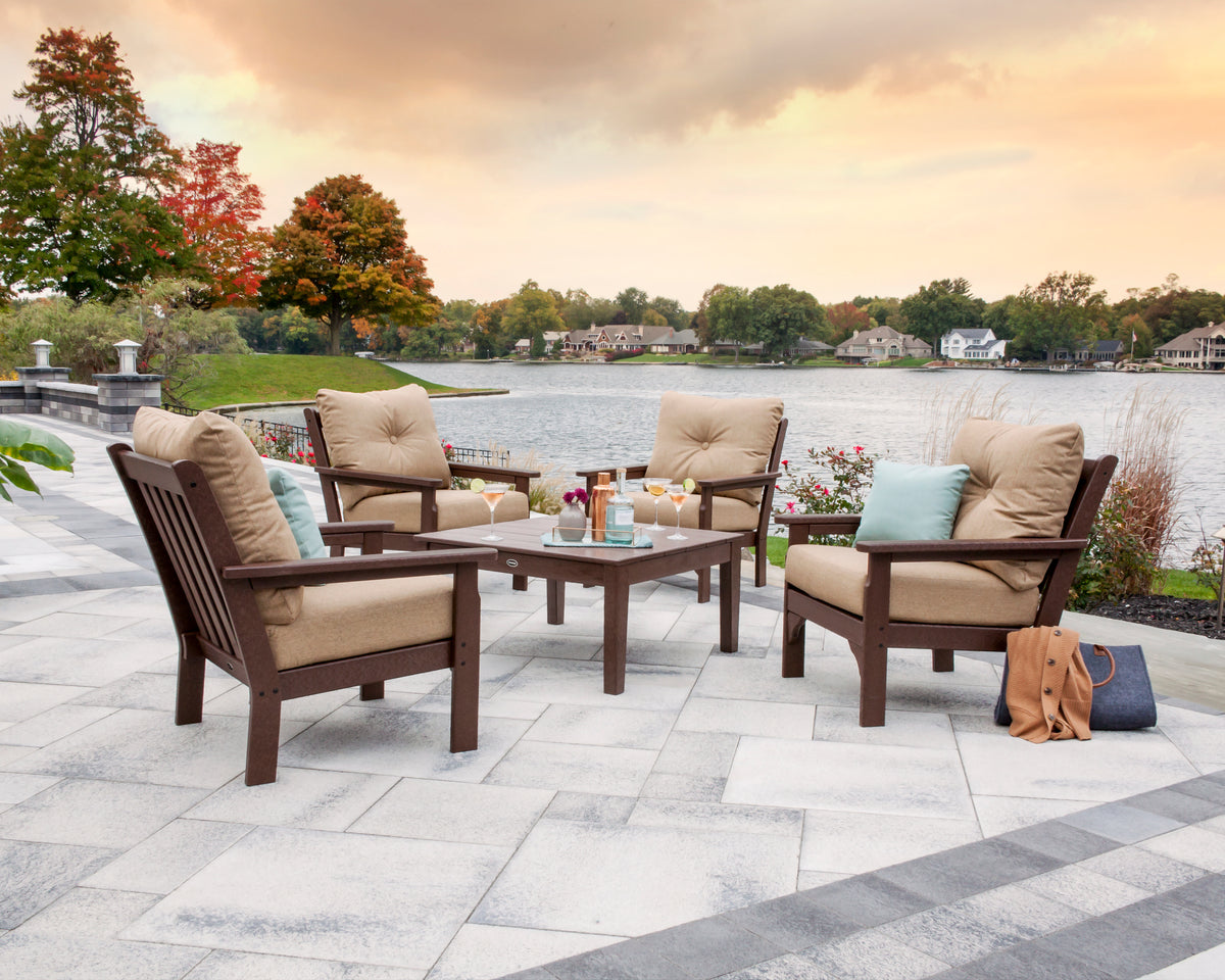 POLYWOOD Vineyard 5-Piece Deep Seating Conversation Set in an outdoor setting