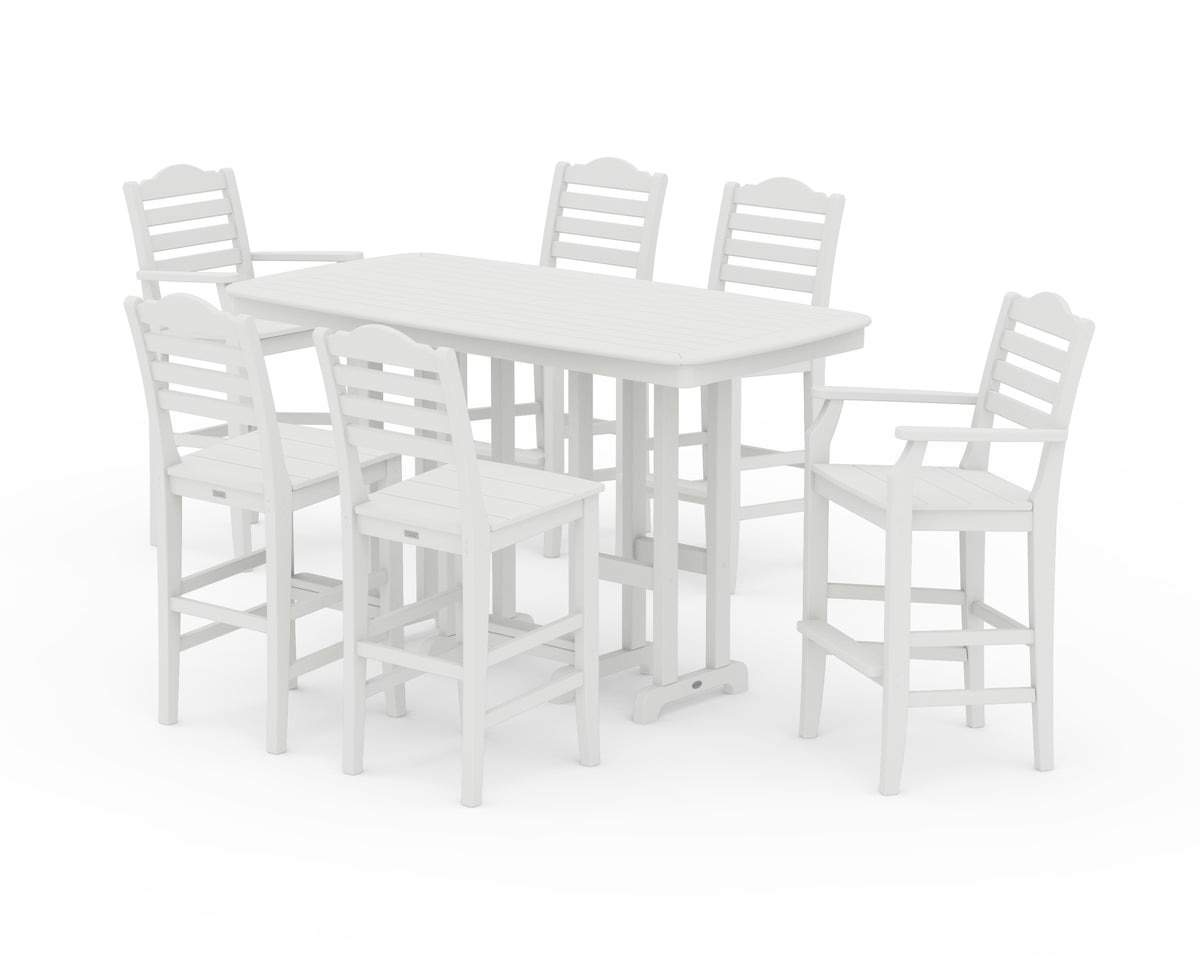 POLYWOOD Savannah 7-Piece Bar Set in Vintage White