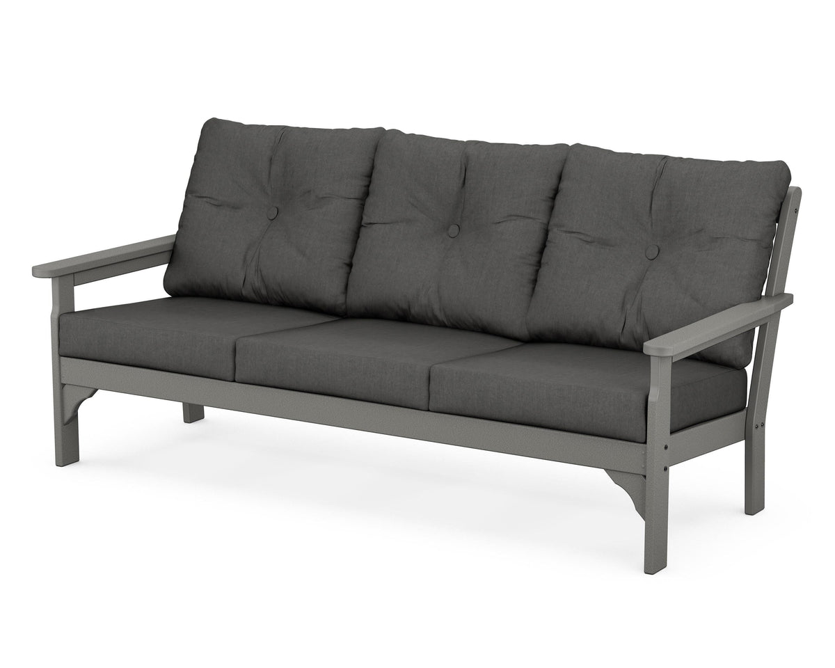 POLYWOOD Vineyard Deep Seating Sofa in Slate Grey / Spectrum Carbon