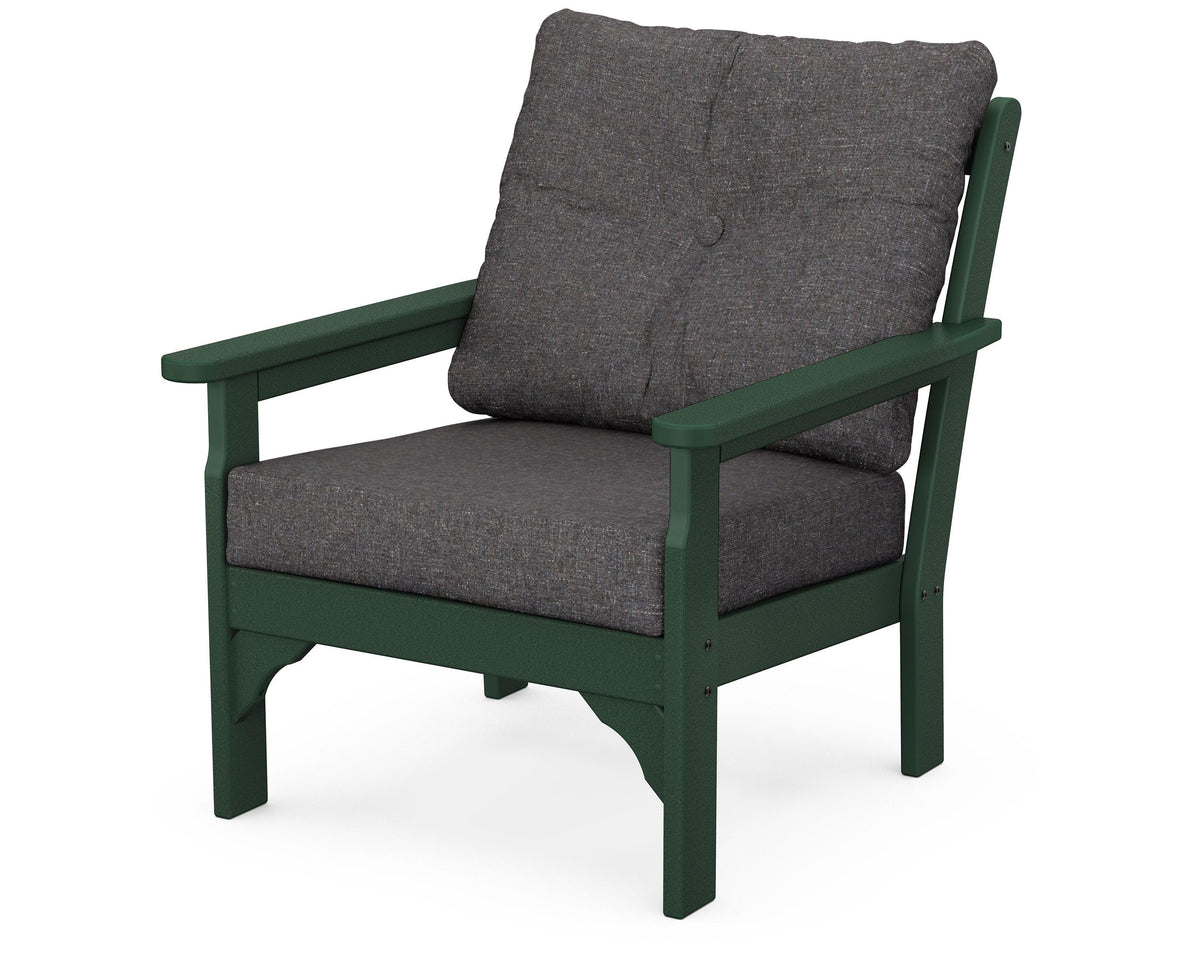 POLYWOOD Vineyard Deep Seating Chair in Green / Ash Charcoal