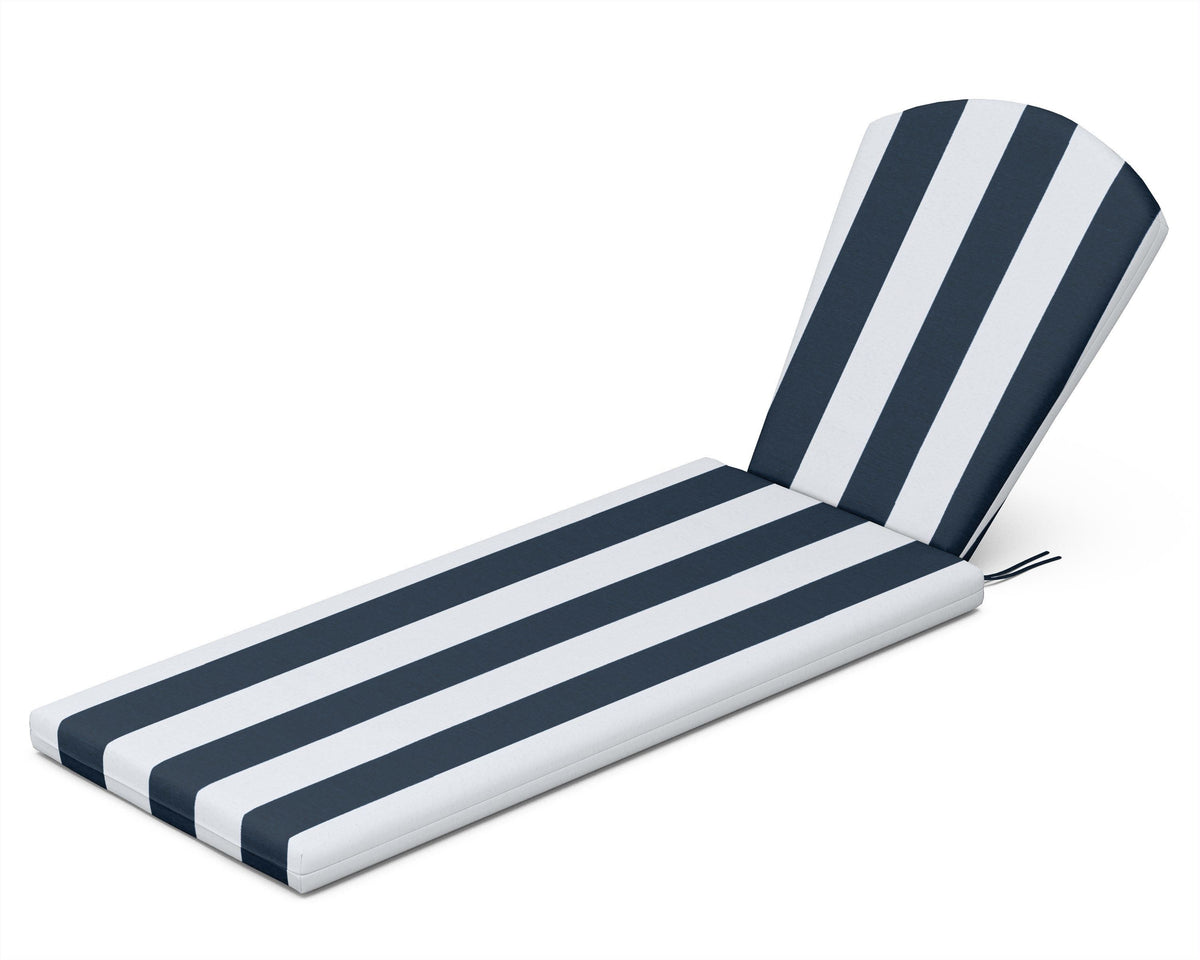 POLYWOOD Chaise Cushion in Cabana Stripe Marine Indigo
