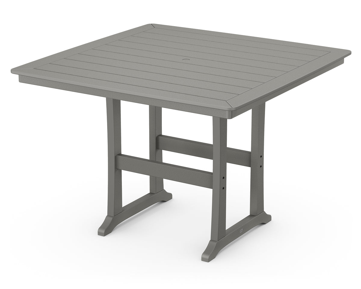 POLYWOOD Nautical Trestle 59" Bar Table in Slate Grey