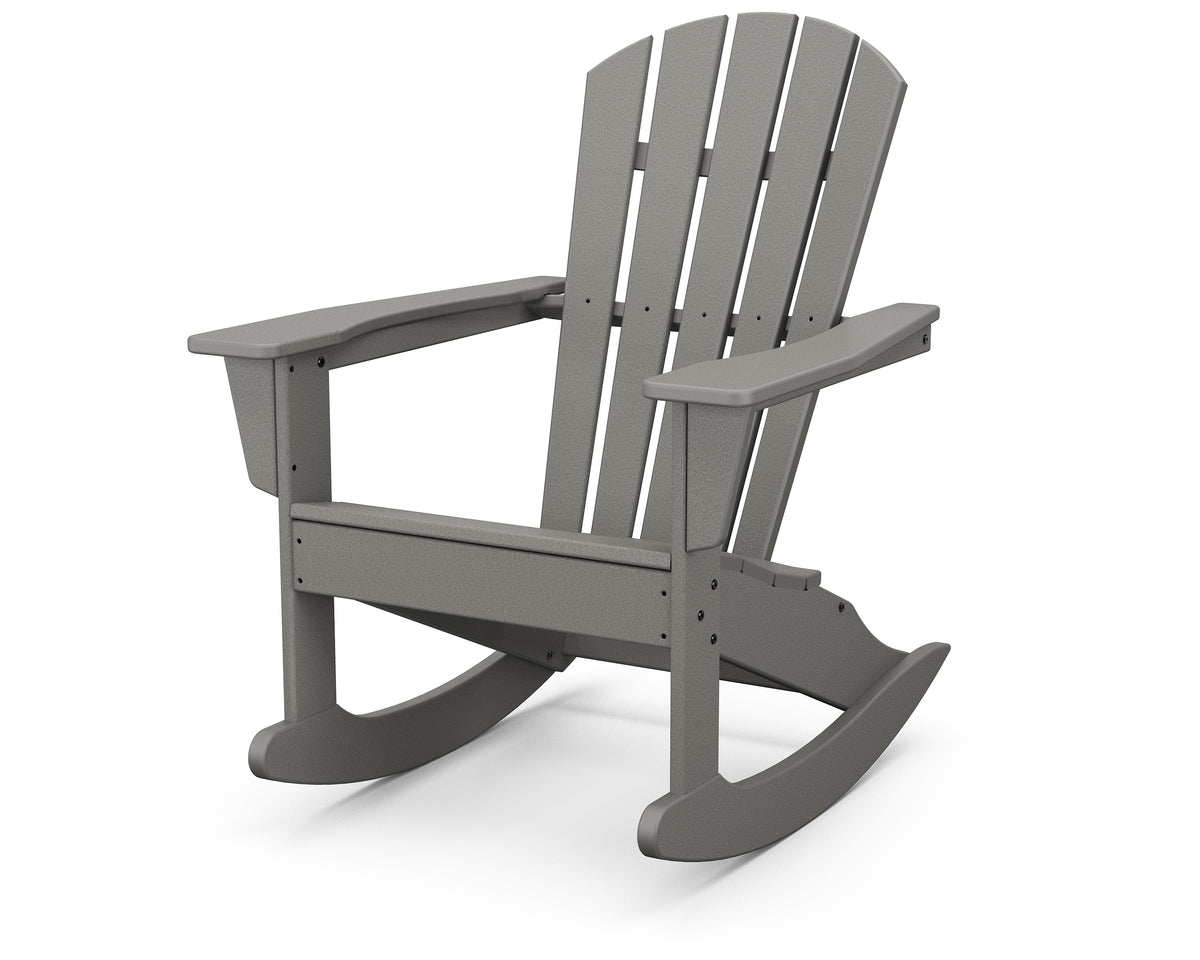 POLYWOOD Palm Coast Adirondack Rocking Chair in Slate Grey