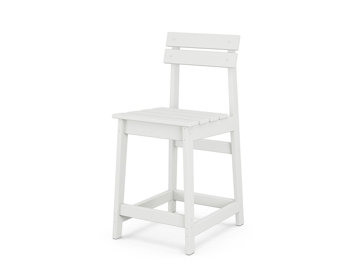 POLYWOOD Modern Studio Plaza Counter Chair in White