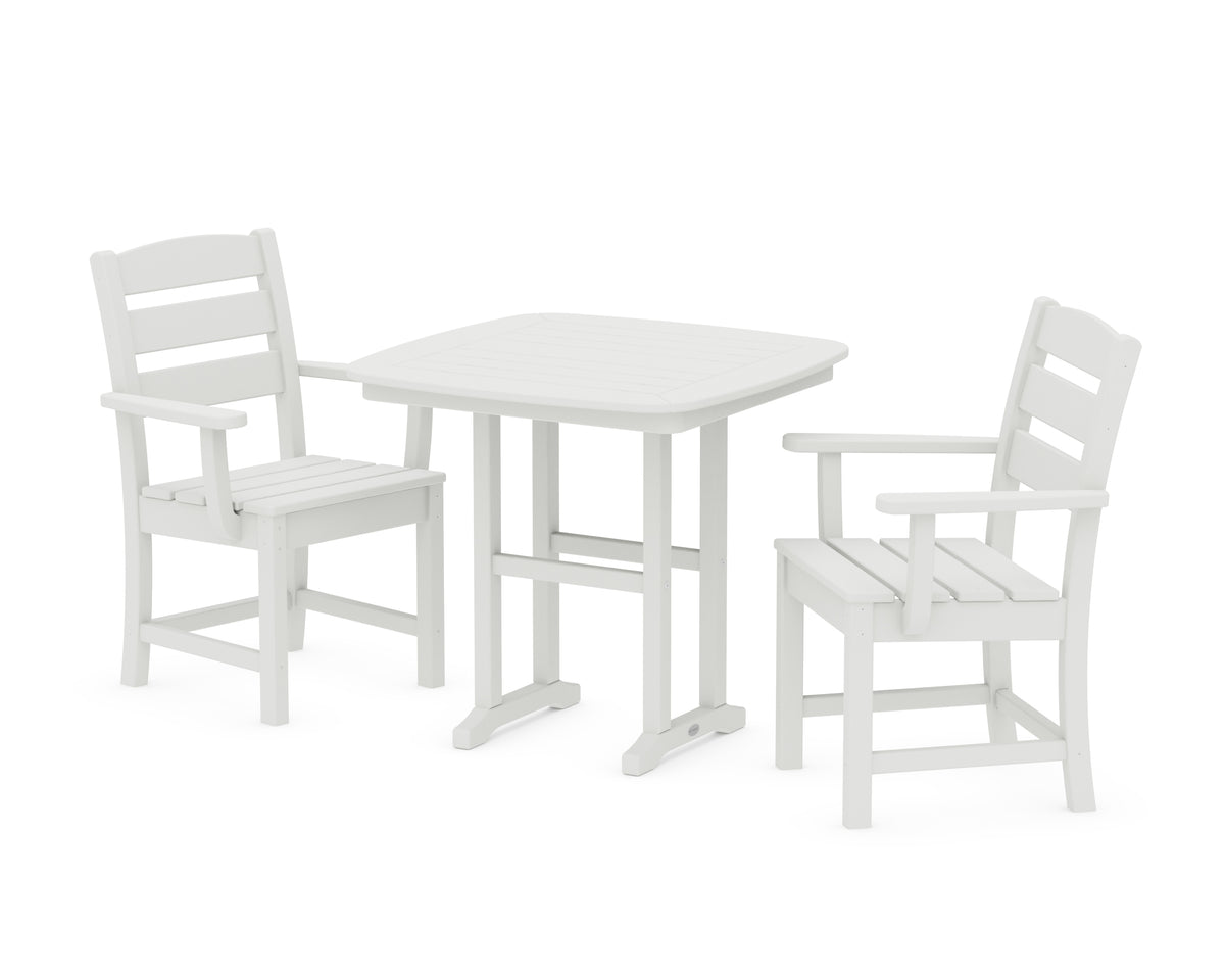 POLYWOOD Lakeside 3-Piece Dining Set in Vintage White