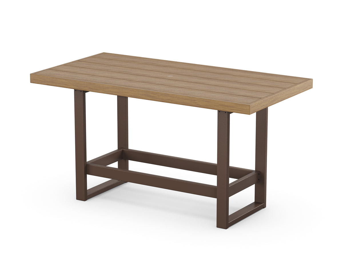 POLYWOOD EDGE 40" x 78" Bar Table in Mahogany / Natural