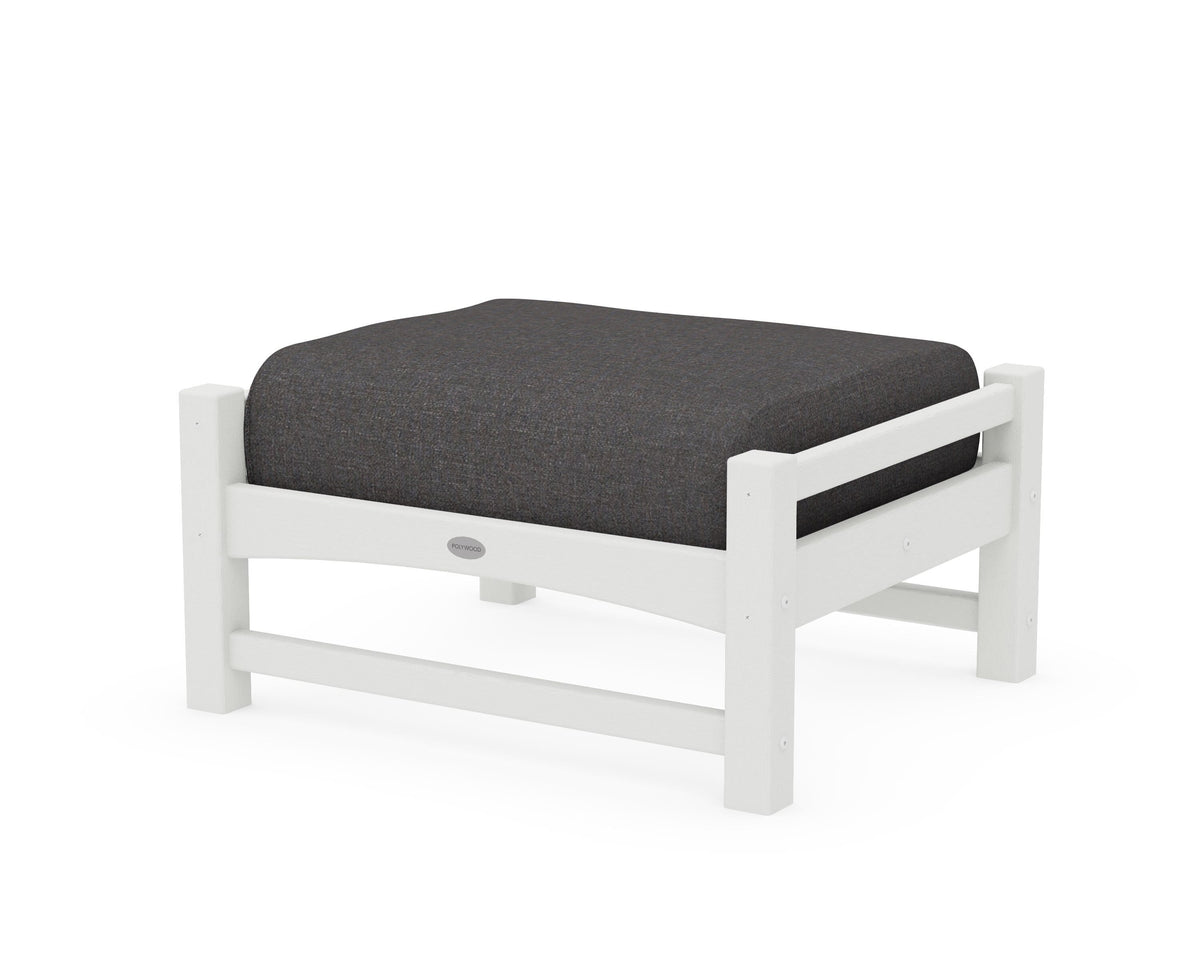 POLYWOOD Club Ottoman in Vintage White / Ash Charcoal