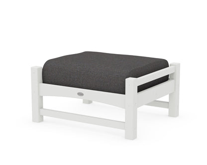 POLYWOOD Club Ottoman in Vintage White / Ash Charcoal