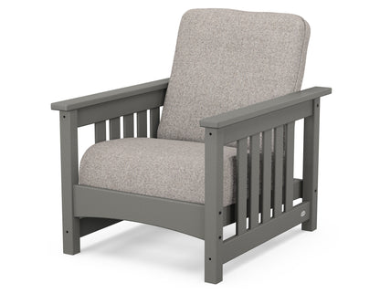 POLYWOOD Club Mission Chair in Slate Grey / Weathered Tweed