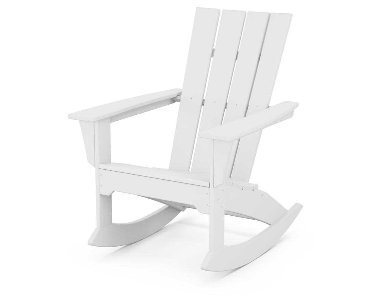 POLYWOOD Quattro Adirondack Rocking Chair in White