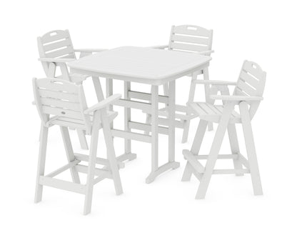 POLYWOOD Nautical 5-Piece Bar Set in White