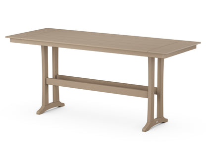 POLYWOOD Farmhouse Trestle 38" x 96" Bar Table in Vintage Sahara