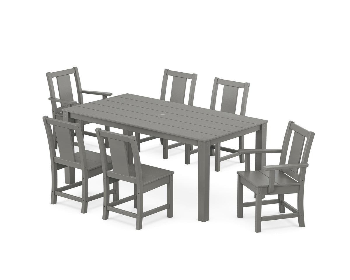 POLYWOOD Prairie 7-Piece Parsons Dining Set in Slate Grey
