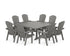 POLYWOOD Nautical Curveback Adirondack 9-Piece Square Dining Set with Trestle Legs in Slate Grey