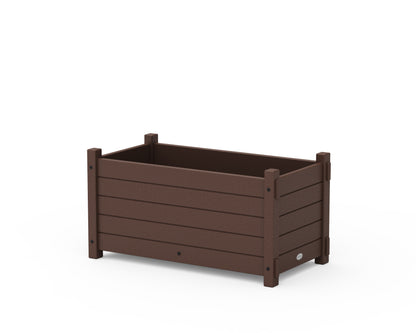 POLYWOOD Nautical Rectangle Double Planter Box in Mahogany