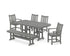 POLYWOOD Traditional Garden 6-Piece Dining Set with Bench in Slate Grey