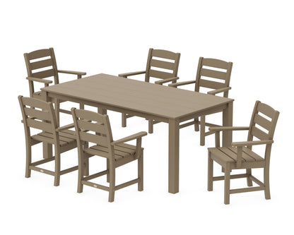 POLYWOOD Lakeside Arm Chair 7-Piece Parsons Dining Set in Vintage Sahara