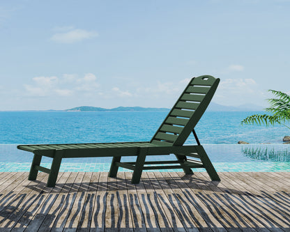 POLYWOOD Nautical Chaise in Green in an outdoor setting