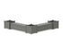 POLYWOOD 60" Vineyard L-Shaped Planter Storage Bench Corner Set - Large in Slate Grey