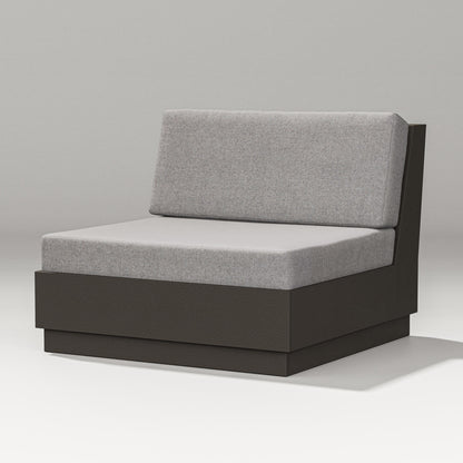 POLYWOOD Elevate Modular Armless Chair in Vintage Coffee / Grey Mist