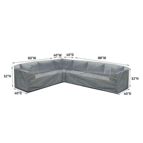 SHIELD OUTDOOR COVERS Sectional Covers Cover for Sectional Sofa, Left End Sitting (Right Facing)