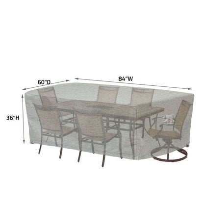 SHIELD OUTDOOR COVERS Table Cover Cover for Small Oval or Rectangle Table &amp; Chairs