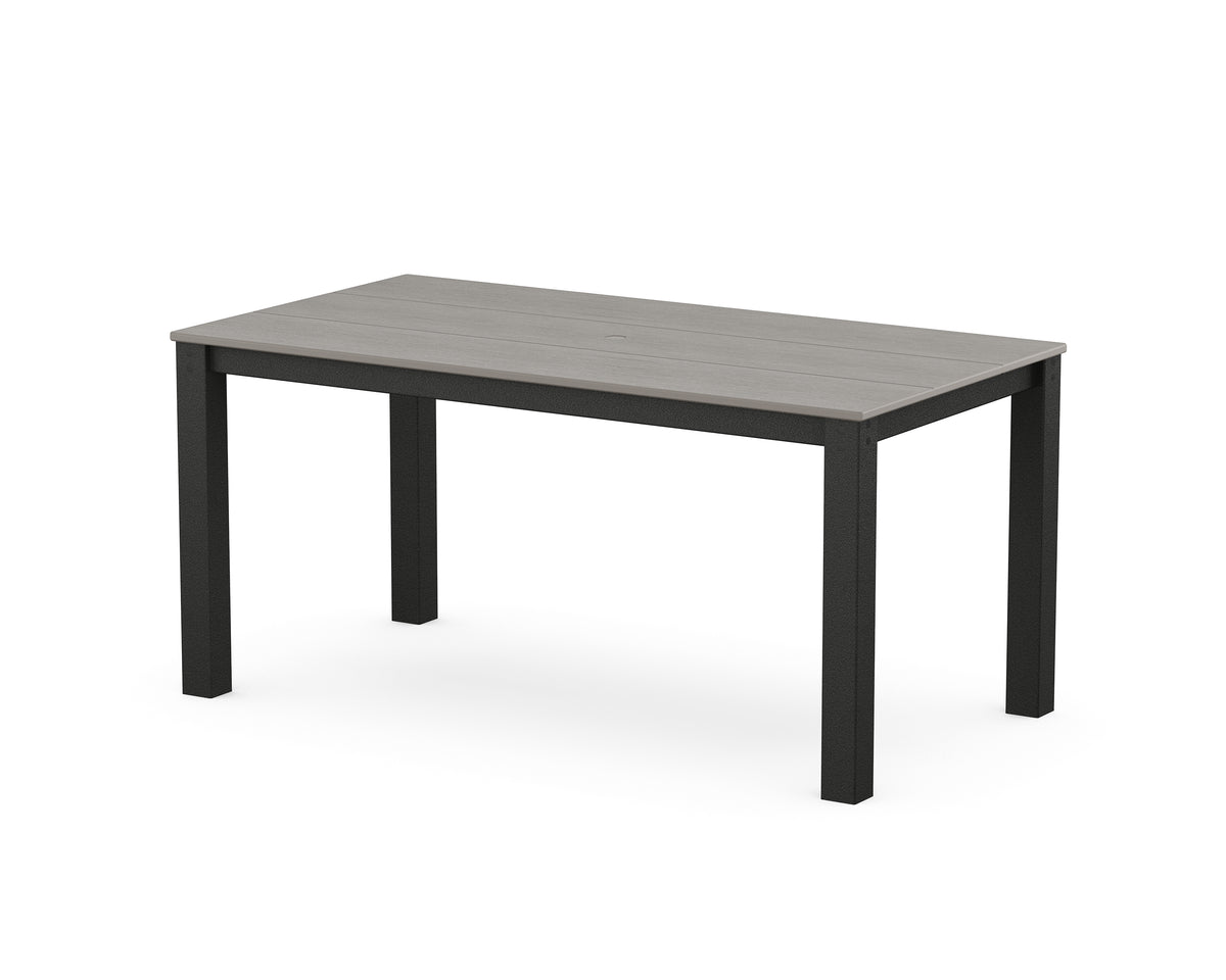 POLYWOOD Studio Parsons 34" X 64" Dining Table in Black / Driftwood