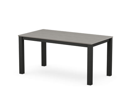 POLYWOOD Studio Parsons 34" X 64" Dining Table in Black / Driftwood