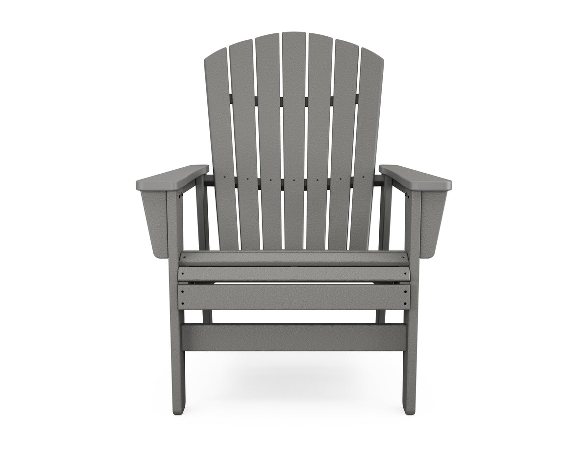 Alternate view of the POLYWOOD Nautical Grand Upright Adirondack Chair in Slate Grey (2)