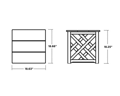 POLYWOOD Chippendale Accent Table dimensions